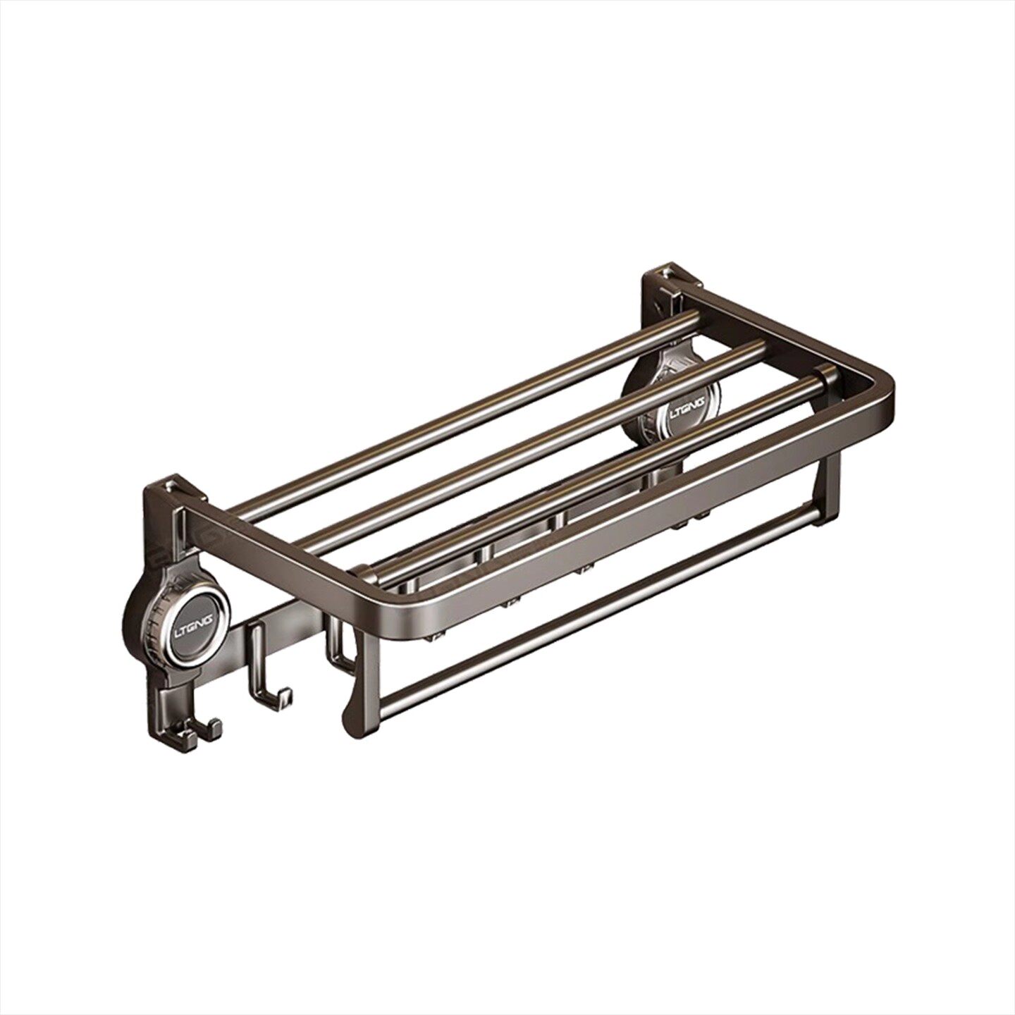 洗澡浴巾放哪里？吸盘太空铝毛巾架浴室挂杆浴巾收纳微波炉清洁器,淘宝优惠券,粉丝福利购,淘宝优惠卷