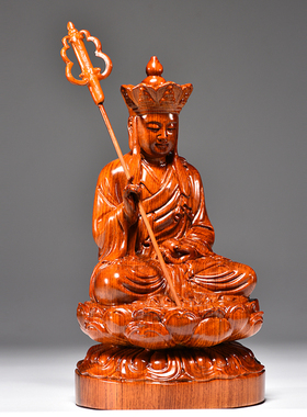 木雕供奉地藏王菩萨佛像工艺品