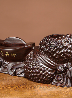 黑檀木生意兴隆家居客厅名片盒