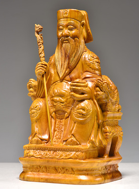 香樟木雕福德正神土地公神像摆件实木家居客厅玄关摆设红木工艺品