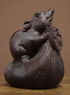 雕刻十二生肖家居客厅老鼠摆件