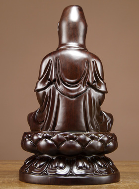 黑檀木观音菩萨雕刻供奉工艺品