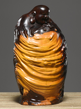 黑檀木雕弥勒佛像摆件实木