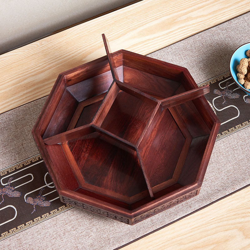 红酸枝木果盘实木干果盒红木零食糖果盒分格带盖中式水果盒新古典,淘宝优惠券,粉丝福利购,淘宝优惠卷