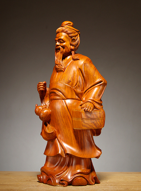 木雕神医华佗诊所居家供奉工艺品