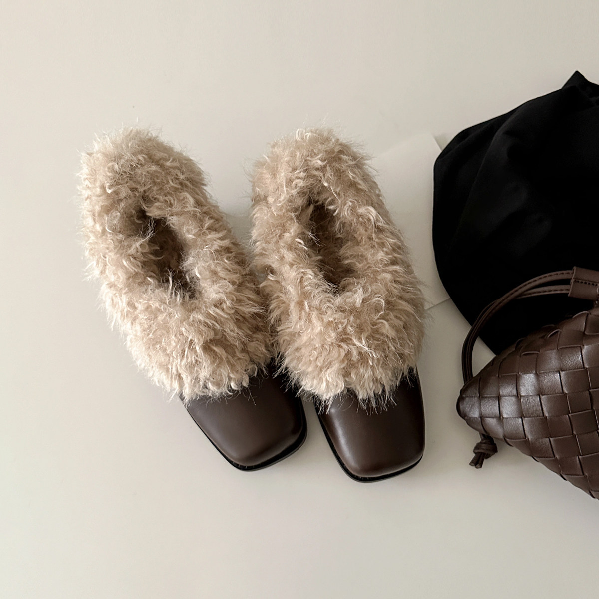 大码女鞋41到43方头毛毛鞋加绒保暖小皮鞋44粗跟小码单鞋女313233,淘宝优惠券,粉丝福利购,淘宝优惠卷