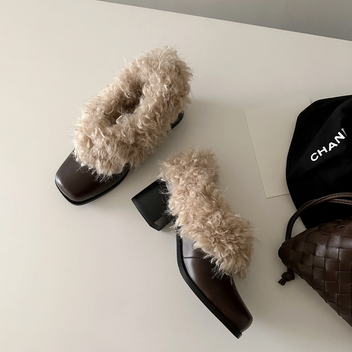 大码女鞋41到43方头毛毛鞋加绒保暖小皮鞋44粗跟小码单鞋女313233,淘宝优惠券,粉丝福利购,淘宝优惠卷