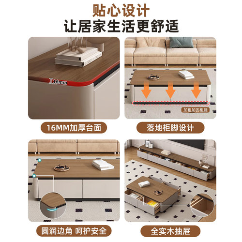 电视柜客厅家用轻奢高级感小户型电视柜组合2026新款落地电视机柜 - 图3