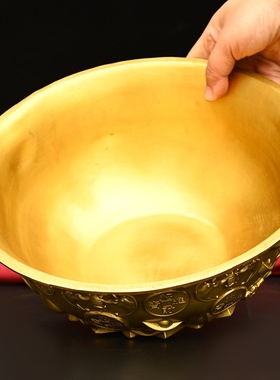 黄铜聚宝盆摆件 家居工艺品  装饰品礼品
