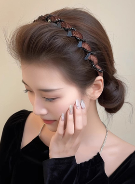 闪钻发箍轻奢女路易斯高颅顶发卡