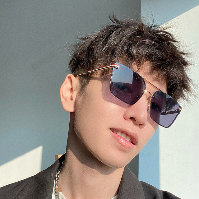 Fashionable internet celebrity square fashion men's sunglasses for driving