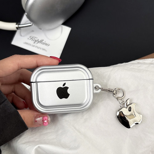 创意简约苹果标志适用于苹果AirPods4代蓝牙耳机保护套个性小众AirPods3耳机壳防摔软壳Pro2代少女心轻奢新款 - 图2