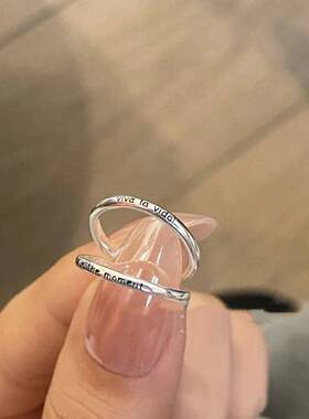 vivalavda!人生万岁覆古滴釉字时母尾戒小拇指i戒指开口尚百搭