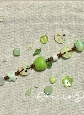 025青苹果园小众设手工编2绳彩乐色串珠手錬可爱甜美小清新手计绳