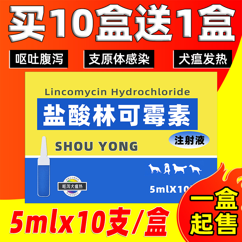 犬瘟呕吐发热止吐止痢盐酸林可霉素注射液兽用羊猪犬猫狗宠物拉稀-图3