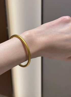 金包银手镯古法传承素圈黄金镯子