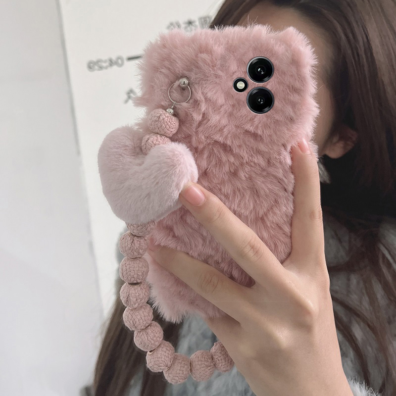 ins风爱心手链适用华为荣耀400pro手机壳300ultra波浪纹200lite立体100秋冬90毛绒80se硅胶x70i软60i+十50se - 图1