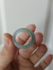 4394-Hong Kong circle 15.5 size ice-clear jade ring, certificate