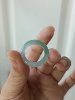 4394-Hong Kong circle 15.5 size ice-clear jade ring, certificate