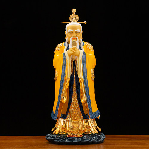 台湾工艺铜鎏金四大天师神像张道陵葛玄萨守坚许逊许真君铜像摆件 - 图0