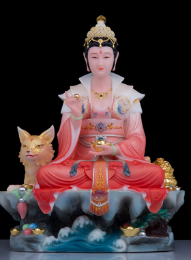 九尾娘娘神像汉白玉家居摆件