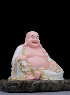 弥勒佛像大肚弥勒佛汉白玉八方来财弥勒佛布袋和尚店铺办公摆件