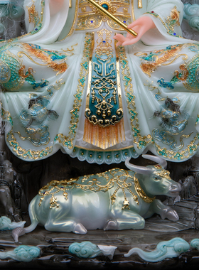 太上老君神像汉白玉三清道祖佛像道德天尊家用供奉摆件三清祖师爷