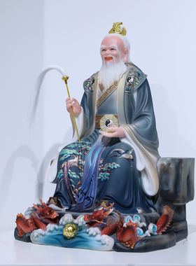 鸿钧老祖像汉白玉家用摆件