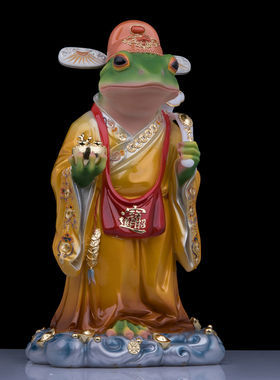 神兽貔貅摆件三足金蟾神像汉白玉守财家用店铺祝福中式桌面摆件