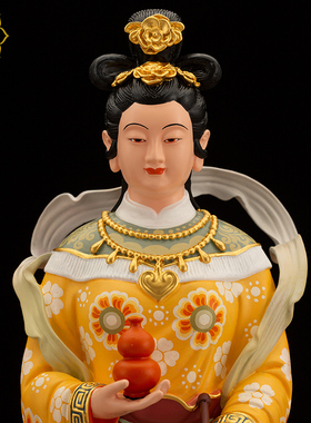 九天玄女神仙纯铜家用摆件