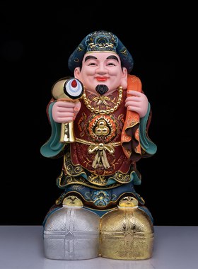 大黑天财神神像树脂东密护法神日式金银山大富翁家用供奉摆件玄关