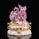 Fox yellow white willow gray python statue white marble ornament