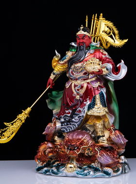 元宝关公神像武财神关羽关圣帝君关公关二爷站像聚宝盆店铺摆件