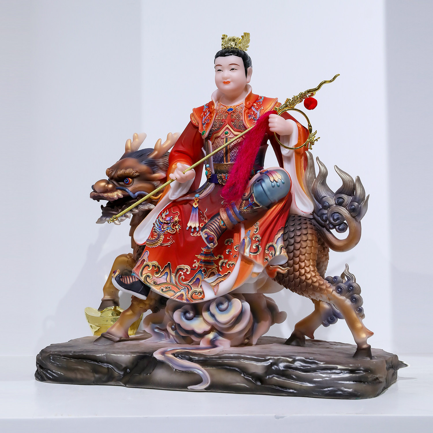 麒麟太子汉白玉神像中坛哪吒三太子骑麒麟太子家用供奉工艺品摆件,淘宝优惠券,粉丝福利购,淘宝优惠卷