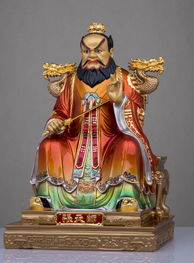 康盛张天师神像全黄铜精工彩绘龙虎山张道陵祖师爷正一真人摆件