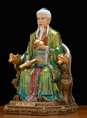 药王爷菩萨神像药王孙思邈医圣神医华佗像体真身铜像药店供奉摆件