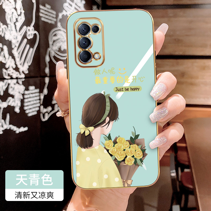 OPPOReno5Pro手机壳pdsm00直边电镀reno5pro全包镜头防摔Ren05pr0硅胶软壳opop5G避风港remo5pro男女PDST00潮 - 图1