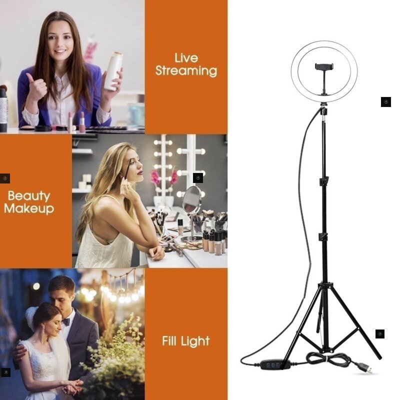 Dimmable LED Selfie Ring Light Video Live Light tripod stand - 图3