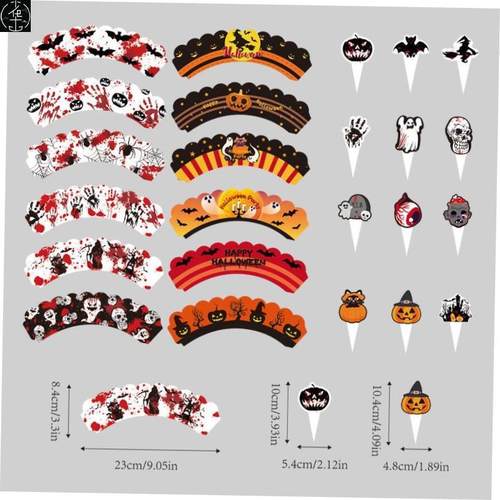 Halloween pumpkin photo prop party decoration cake placards - 图2