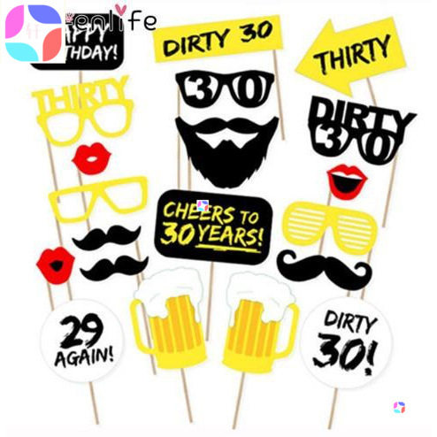Tronzo DIY 28pcs/lot Photo Booth Prop Happy Birthday 30th 40 - 图3