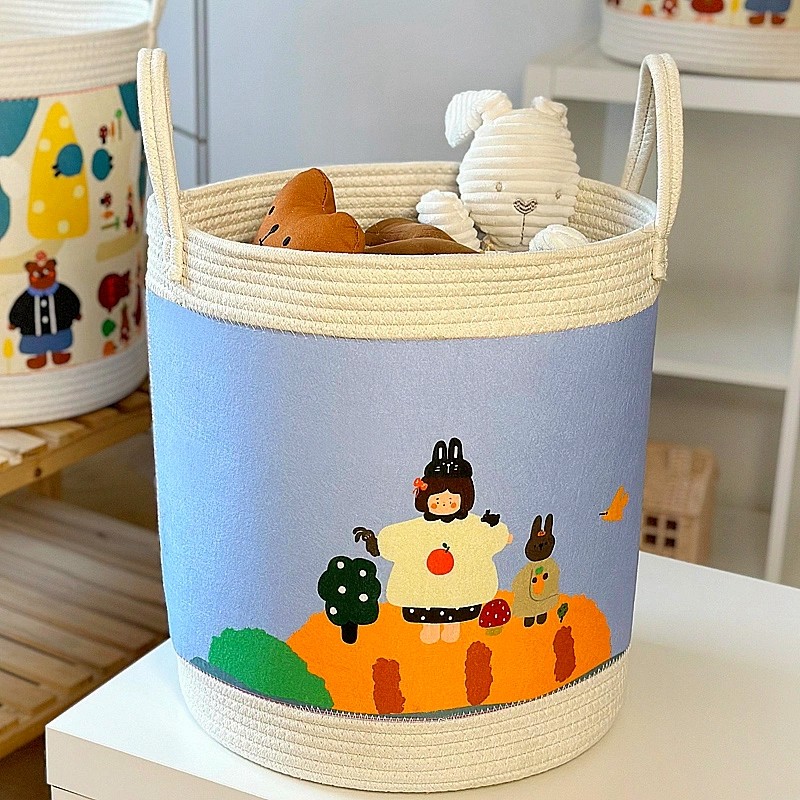 卡通折叠儿童玩具收纳桶宿舍衣服脏衣桶手提无异味车载零食收纳筐,淘宝优惠券,粉丝福利购,淘宝优惠卷