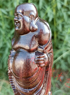 越南沉香木雕刻三子弥勒佛像家居客厅摆件送子弥勒佛送礼工艺品