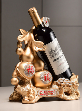 葫芦福子摆件斜放葡萄酒架酒店酒馆酒柜装饰摆件红置放架收纳架子