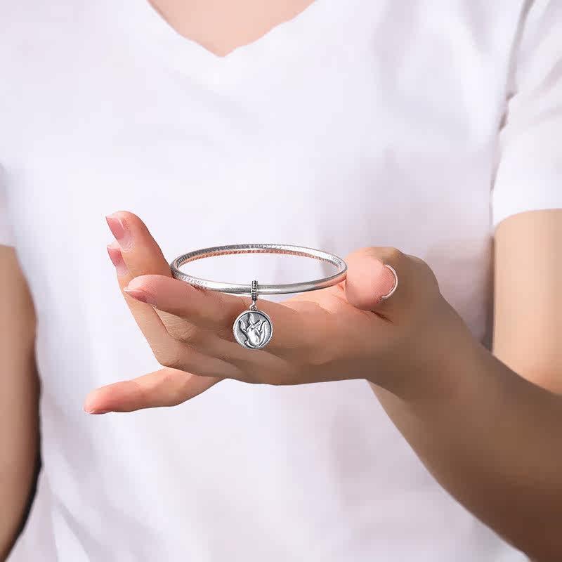 斗量精工佛手99波罗蜜做旧女式泰银 斗量珠宝手镯