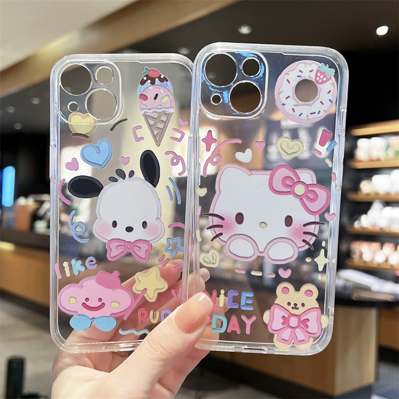 卡通少女心HelloKitty猫咪小狗适用iPhone14promax手机壳适用苹果13可爱12硅胶15软壳x防摔XR全包8plus情侣76 - 图3