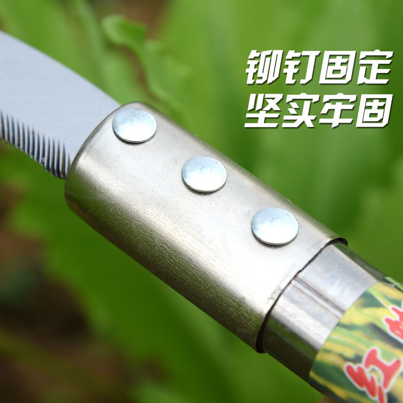 除草小镰刀轻便锋利锰钢镰刀割草刀农用户外长柄全钢弯刀钓鱼家用 - 图2