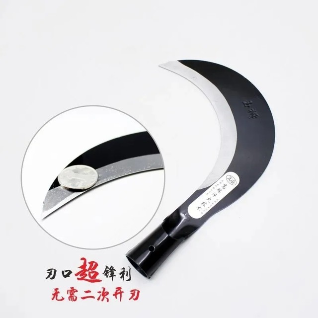 Outdoor agricultural weeding tools for household manganese steel sickle mowing knife farm tools corn harvest mowing long-handled sickle