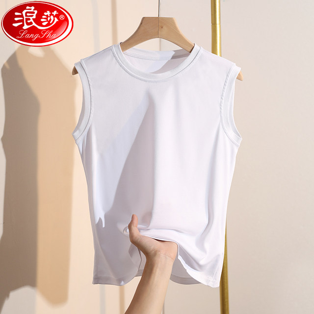 Langsha Sunscreen Solid Color Cut Sleeve Round Neck T-Shirt Women Sleeveless