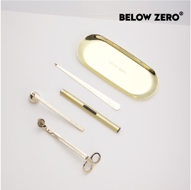 BELOW ZERO香薰蜡烛工具套装礼盒点火器灭烛钩罩烛芯剪托盘五件套,淘宝优惠券,粉丝福利购,淘宝优惠卷