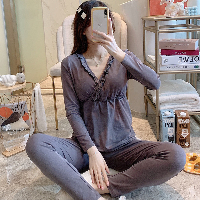 夏天纯棉孕妇睡衣哺乳产妇哺乳月子服夏季产后上衣睡裤家居服套装,淘宝优惠券,粉丝福利购,淘宝优惠卷